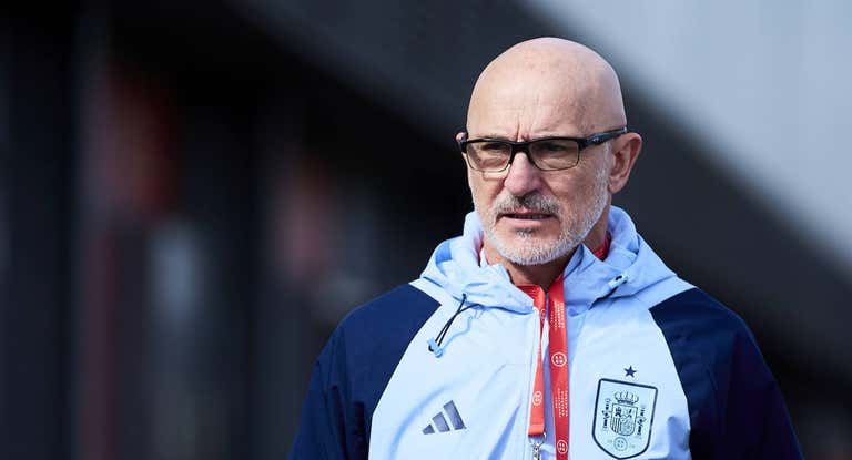 De la Fuente, antes del entrenamiento de este martes.