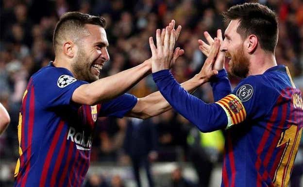 Jordi Alba y Leo Messi, en el Barcelona.