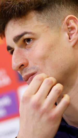 Kepa Arrizabalaga en rueda de prensa. Efe