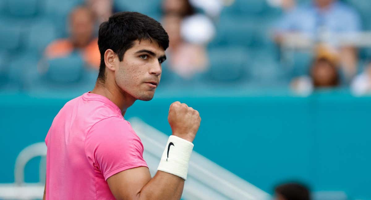 Carlos Alcaraz durante su partido ante Tommy Paul./AFP