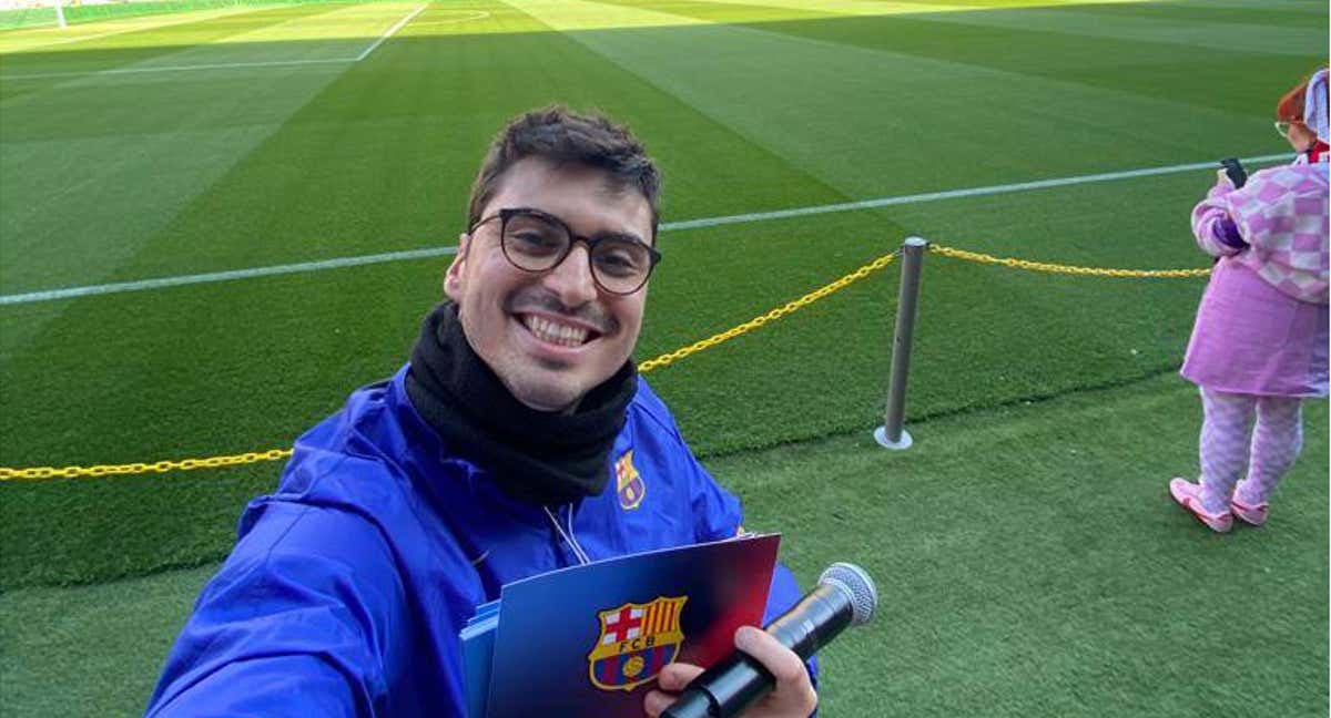 Pol Corredoira en el Camp Nou./IMAGEN CEDIDA