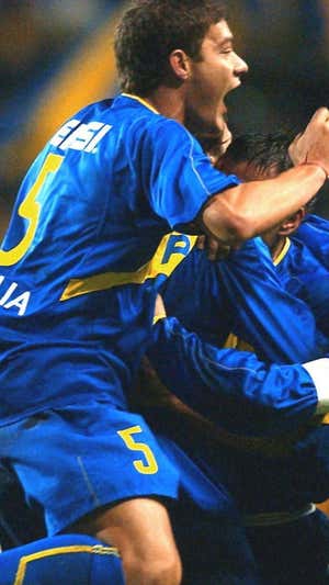 Battaglia durante su época de jugador en Boca. EFE