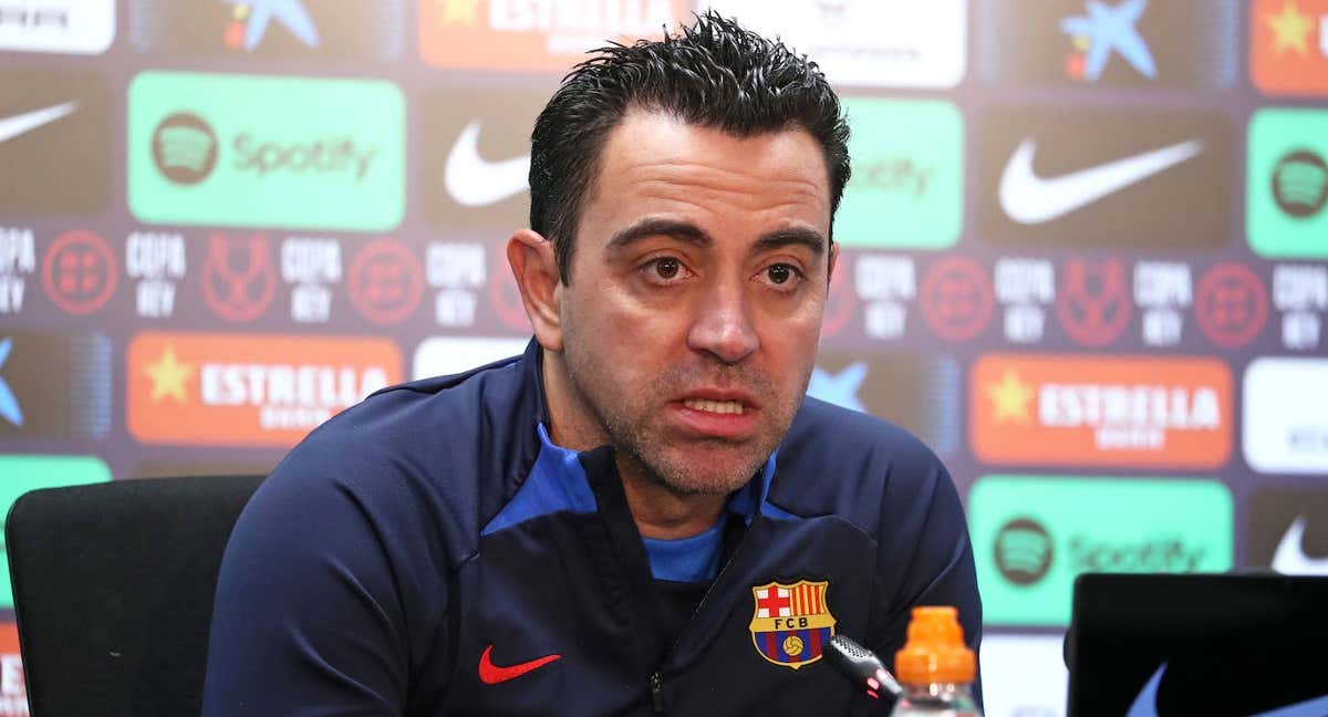 Xavi Hernández en rueda de prensa.