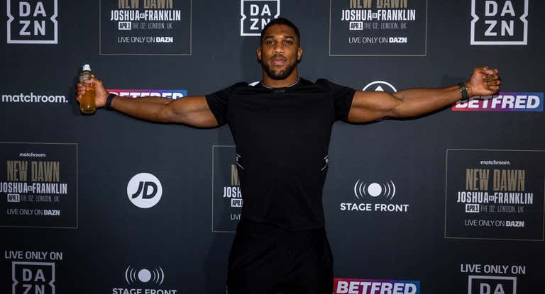 Anthony Joshua, en la presentación oficial del combate en Londres.