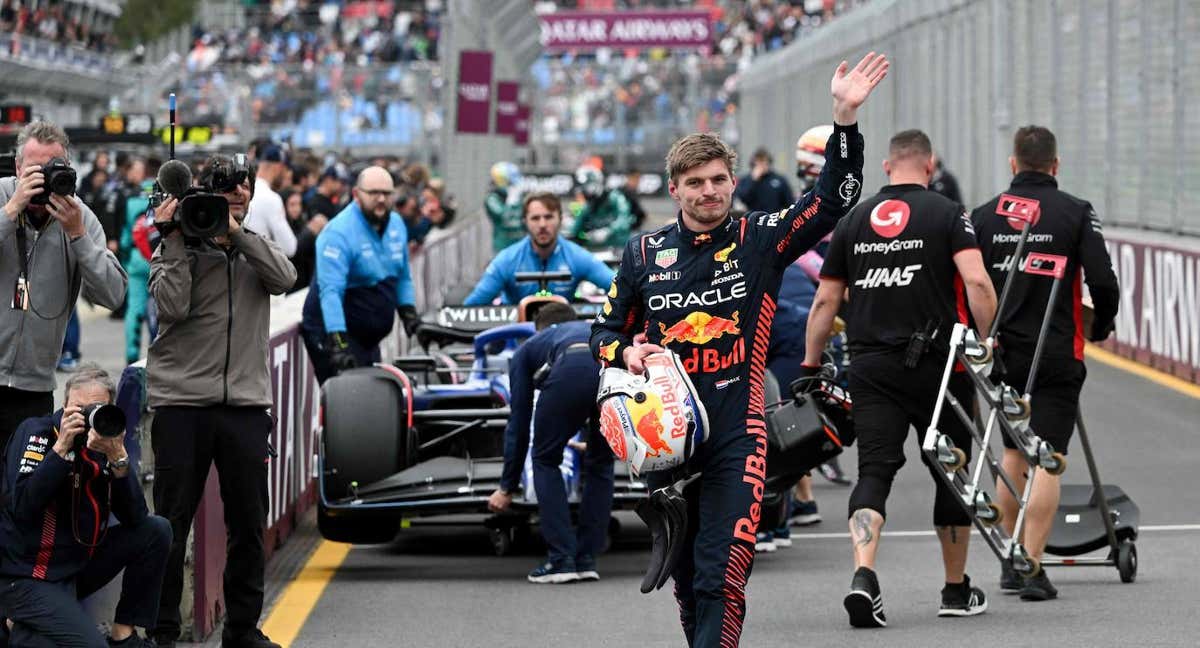 Max Verstappen tras conseguir su 22ª pole position en F1 en el GP de Australia 2023. /AFP