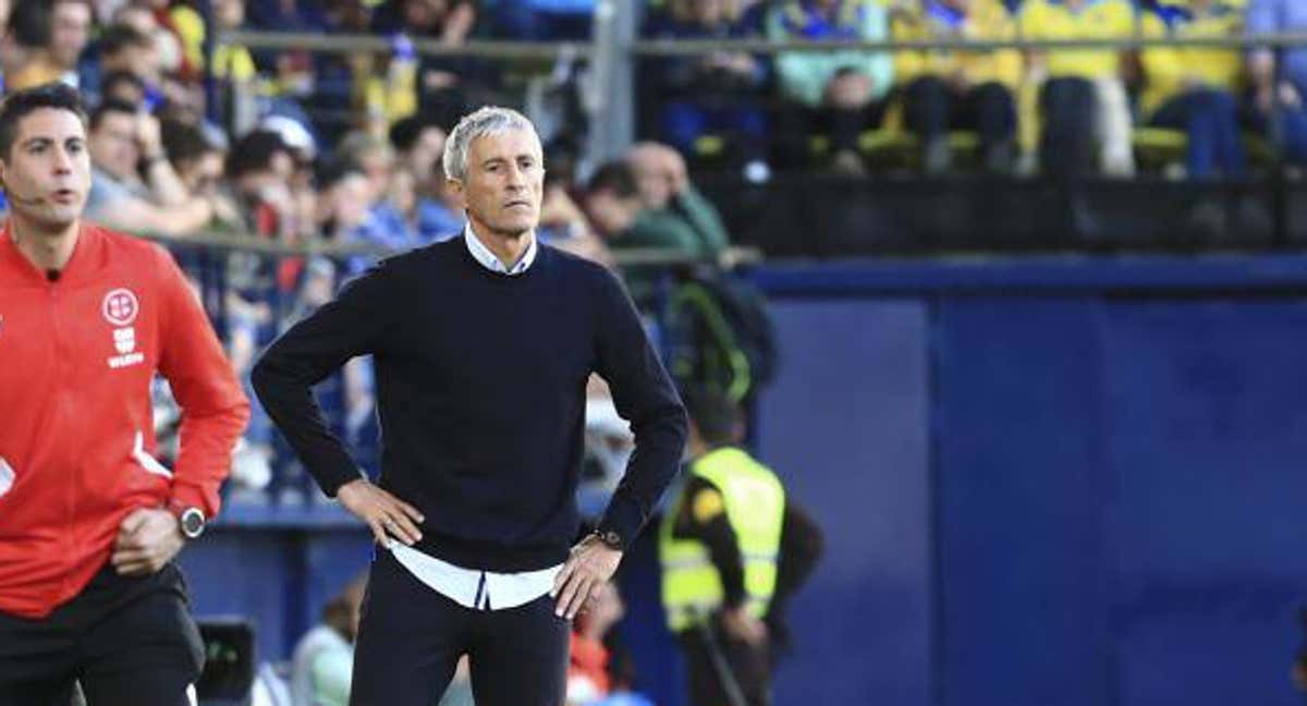 Quique Setién en el duelo ante la Real Sociedad.