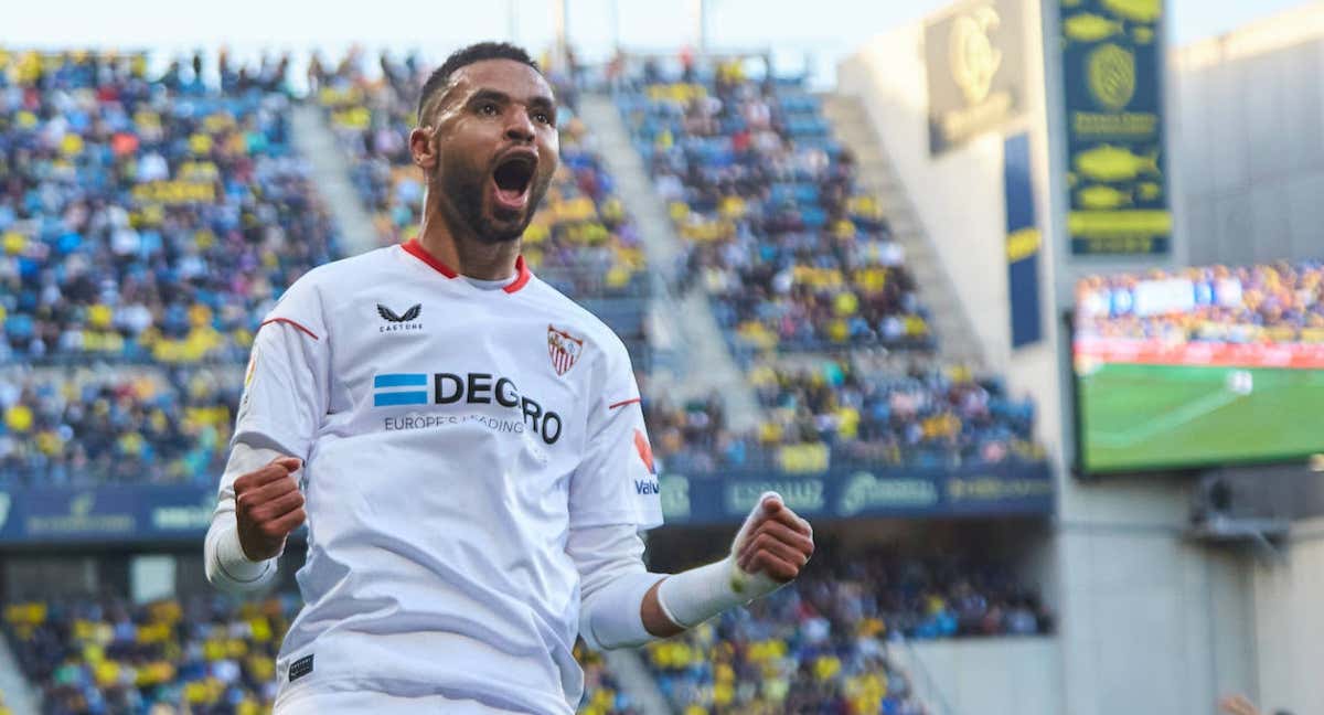 En-Nesyri celebra su gol ante el Cádiz el pasado sábado./EP