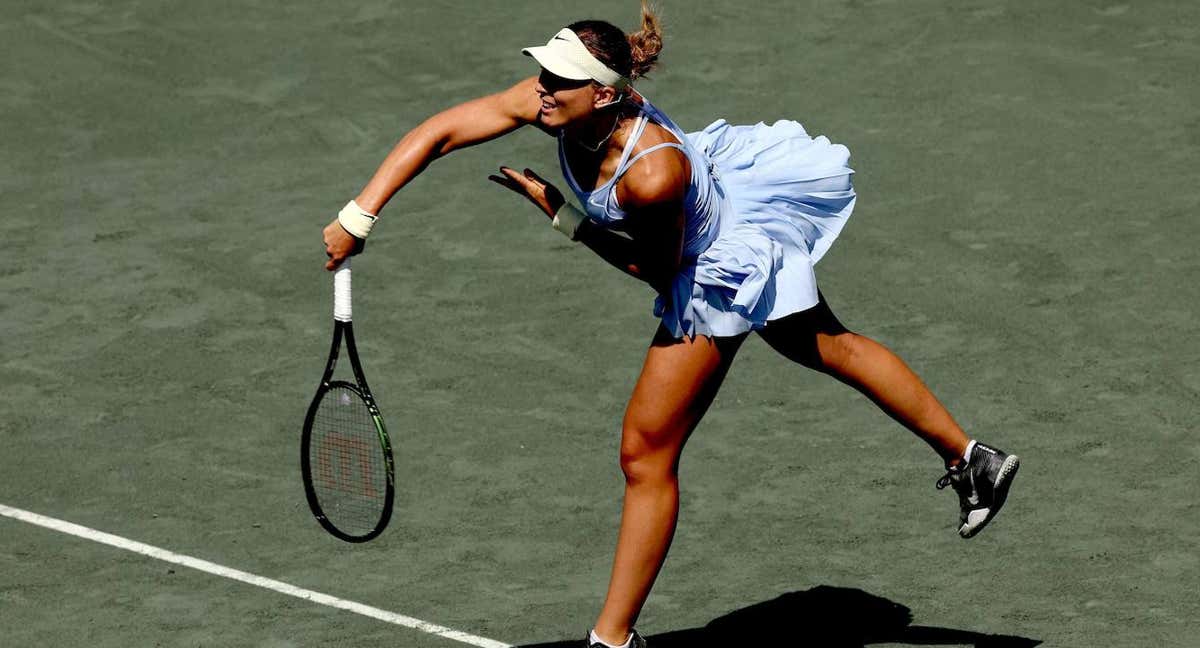 Paula Badosa, durante el torneo de Charleston.