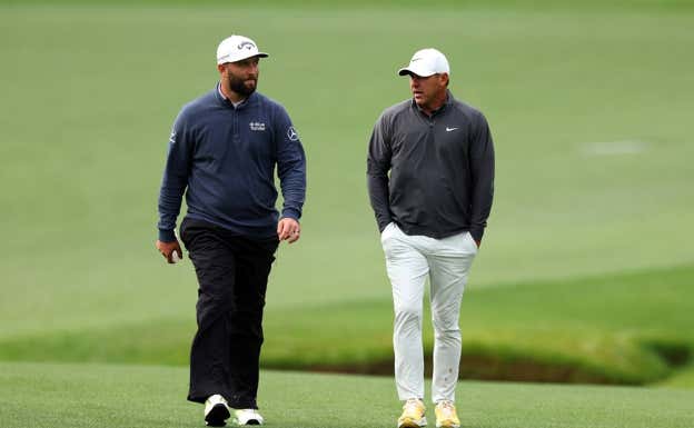 Rahm y Koepka, hoy en Augusta.  Getty