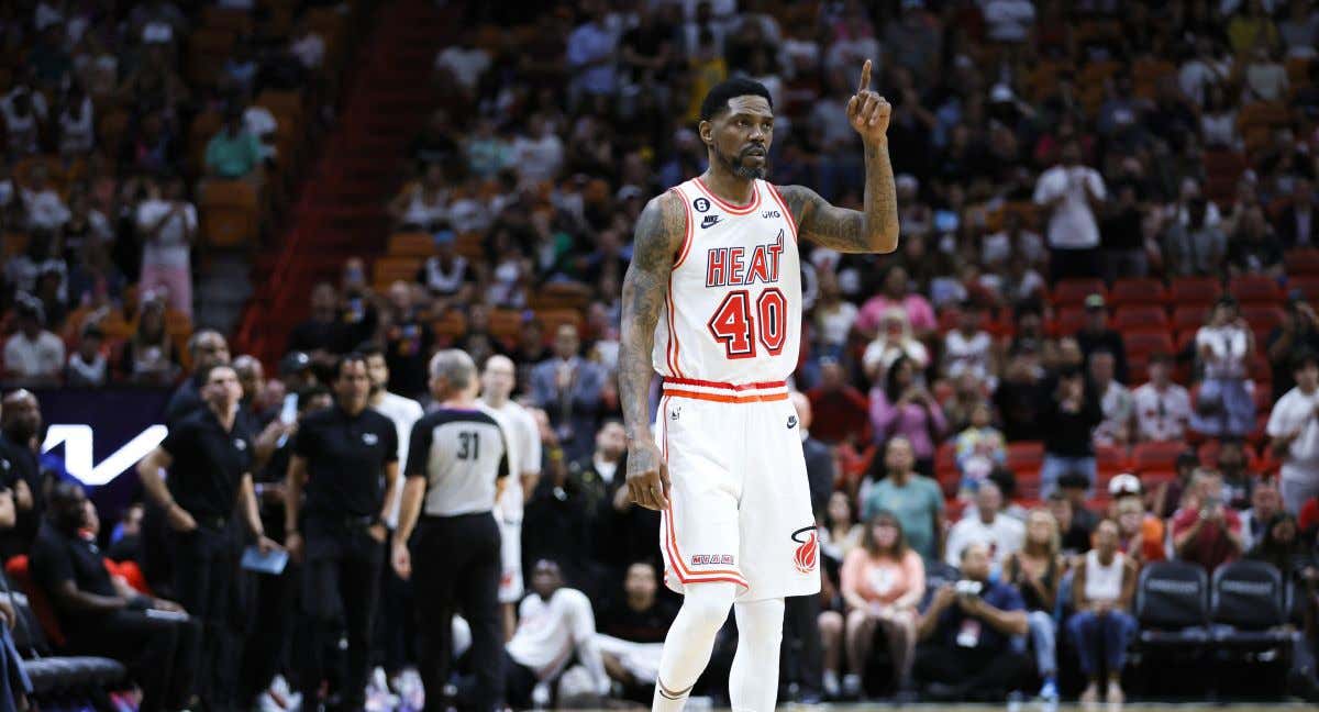 Haslem, en su último partido con los Heat.