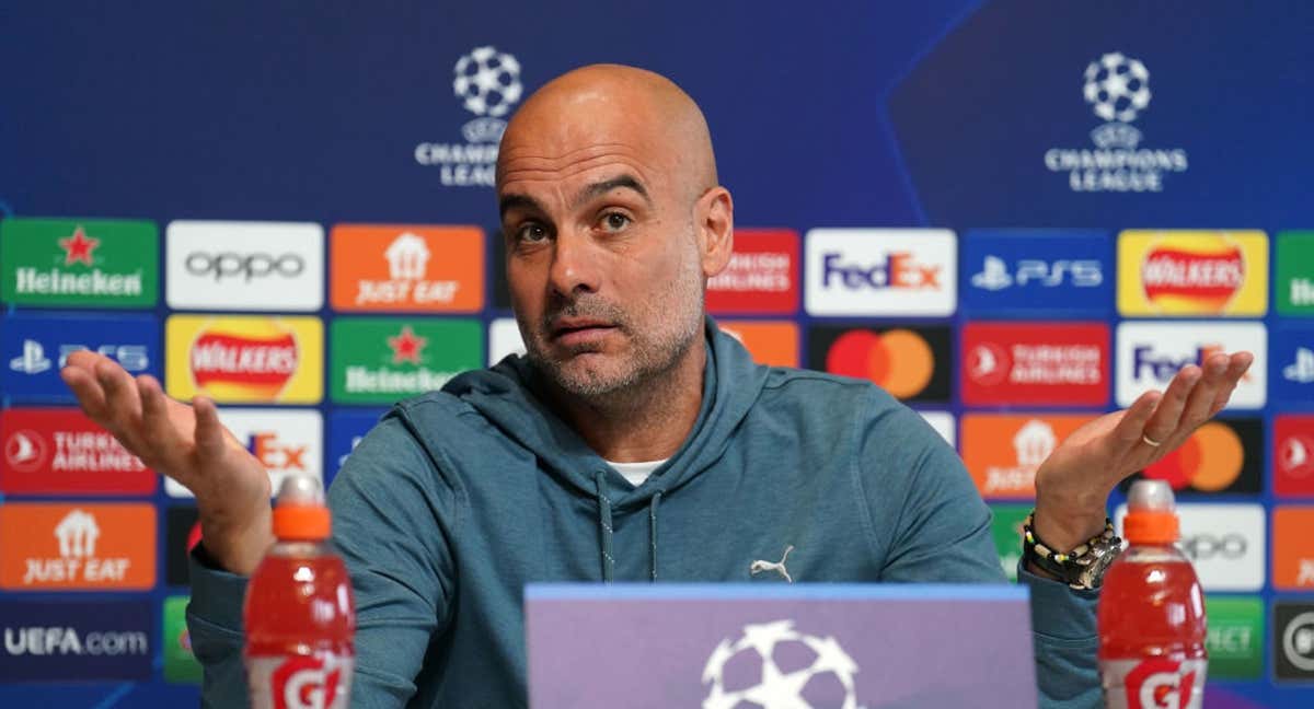 Pep Guardiola, entrenador del Manchester City./Getty Images