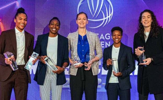 Las mejores jugadoras de la temporada regular de Euroliga con sus premios.  FIBA