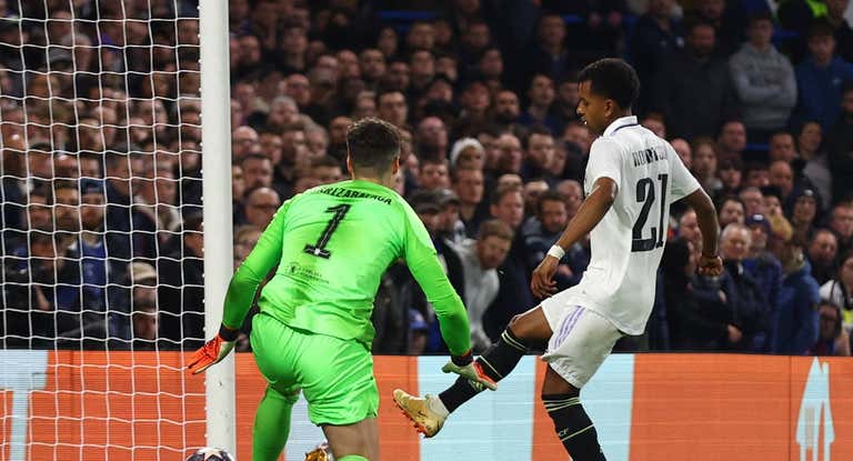 Rodrygo, en el segundo gol del Real Madrid.
