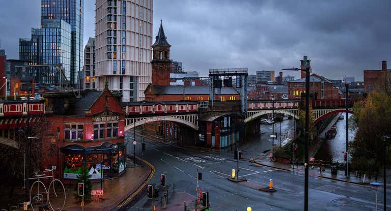 El cruce entre Deansgate y Castlefield.
