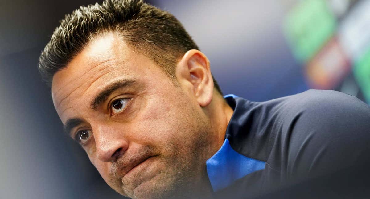 Xavi Hernández, en rueda de prensa previa al partido de Vallecas. /EFE/Enric Fontcuberta