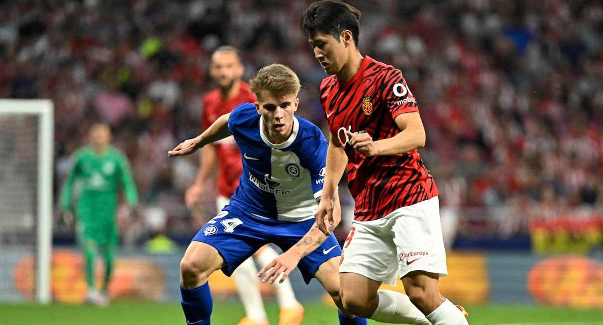 Kang-in Lee, en el partido ante el Atlético./JAVIER SORIANO / AFP