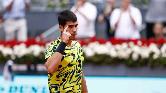 Alcaraz, en su partido en el Madrid Open./EFE