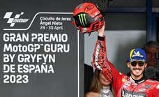 El campeón Bagnaia enseña el 1 en Jerez