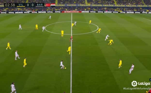 Este pase de Pedri es la perfecta definición de "Throughball", poniendo en ventaja a Lewandowski superando la última línea.