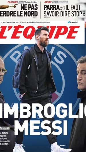 El enredo Messi, portada de L'Equipe de este martes.