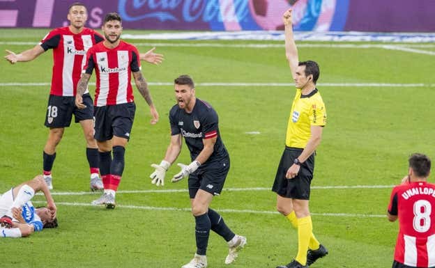 Simón, expulsado en un decisivo Athletic-Leganés de la temporada 2019-20. Athletic Club