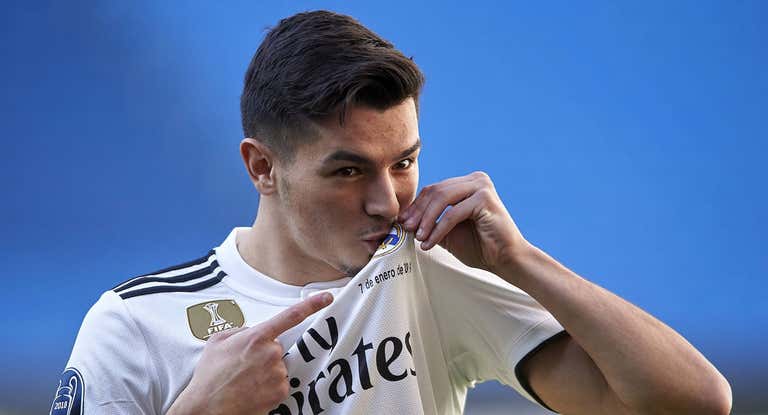 Brahim Díaz, en su presentación con el Real Madrid.