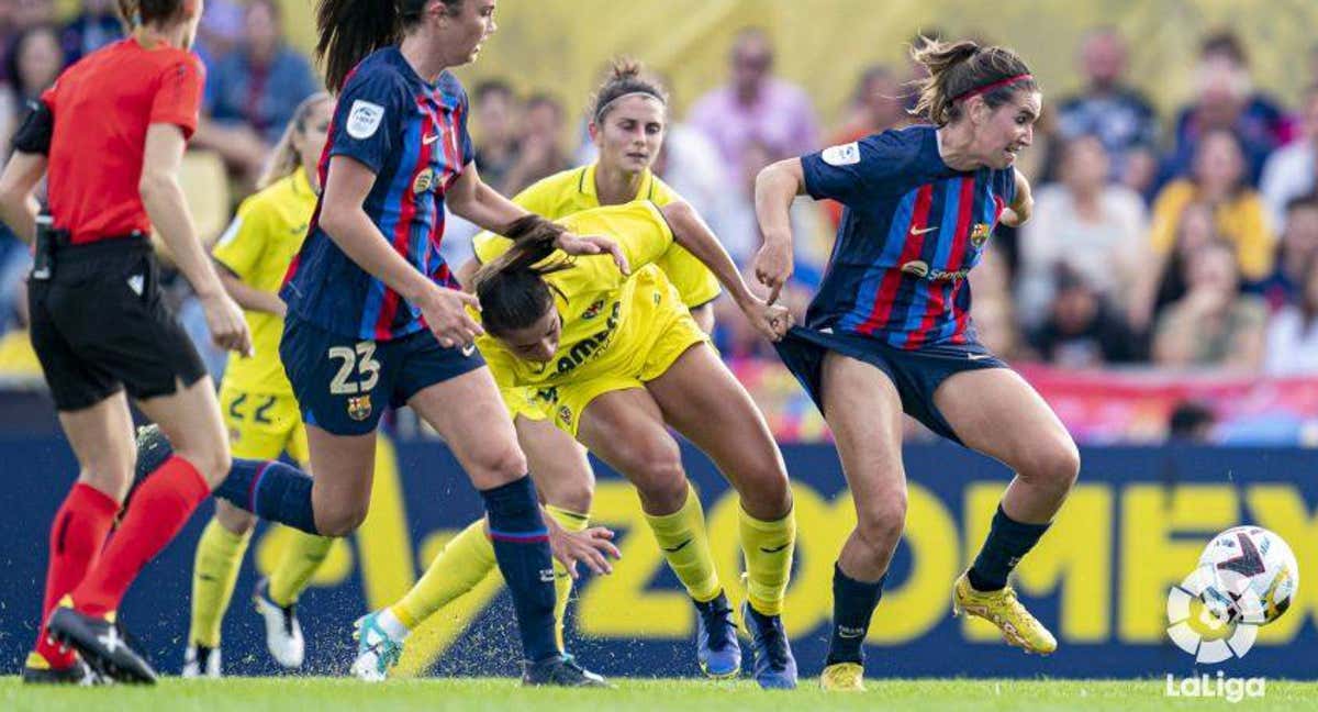 Un lance del partido que enfrentó al Villarreal y al Barça en la segunda jornada de la Liga F. /LaLiga