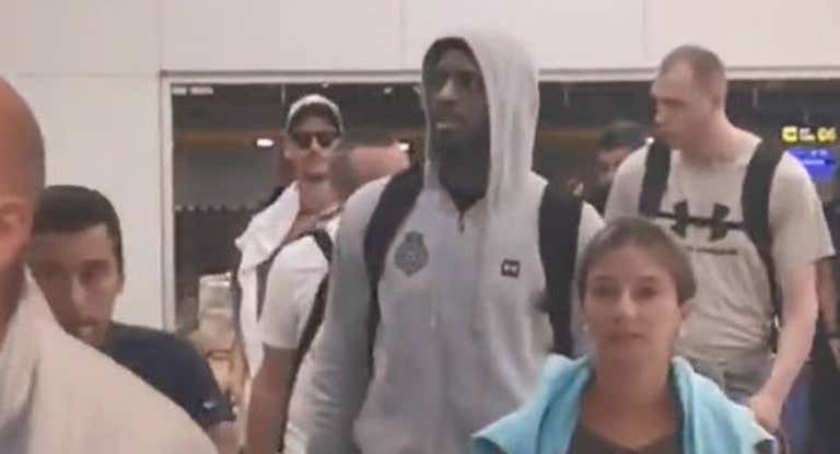 Así fue la llegada del Partizan a Madrid.