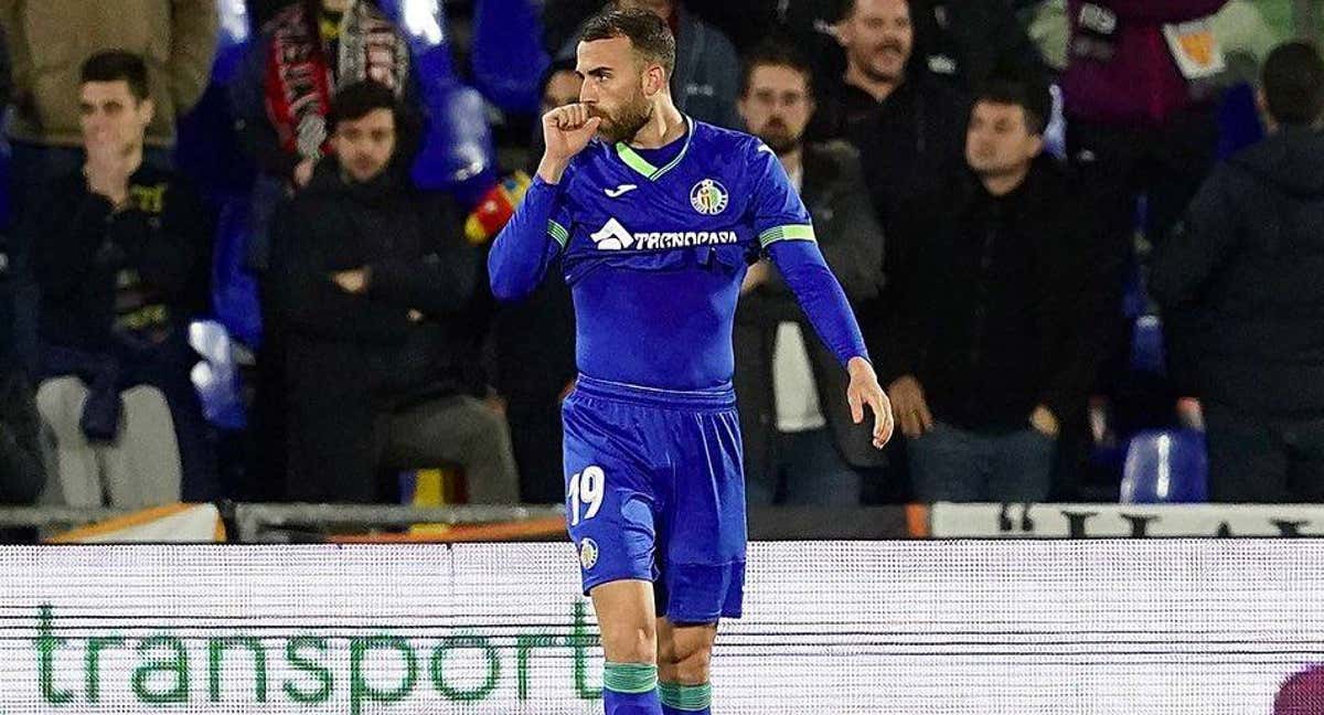Borja Mayoral celebra un gol.