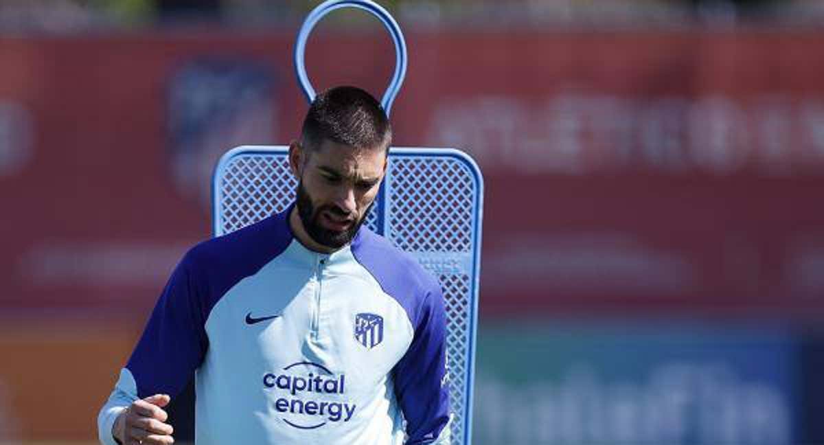 Carrasco, en un entrenamiento del Atlético de Madrid. /EFE