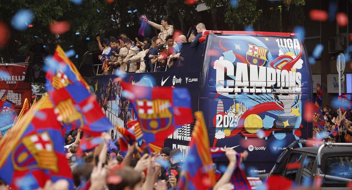 La rúa de celebración de campeones de Liga.