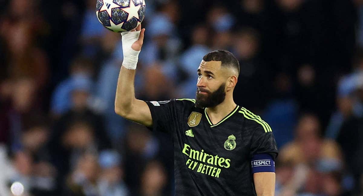Benzema, en el Etihad./REUTERS