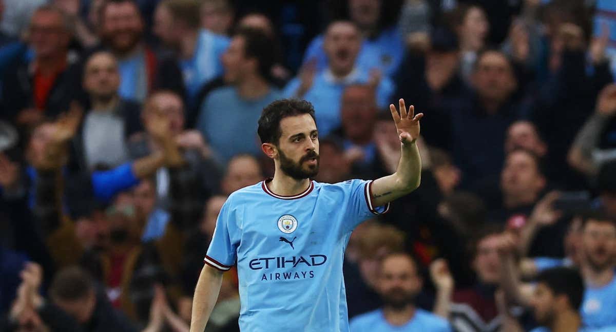 Bernardo Silva, autor de dos goles contra el Real Madrid./REUTERS