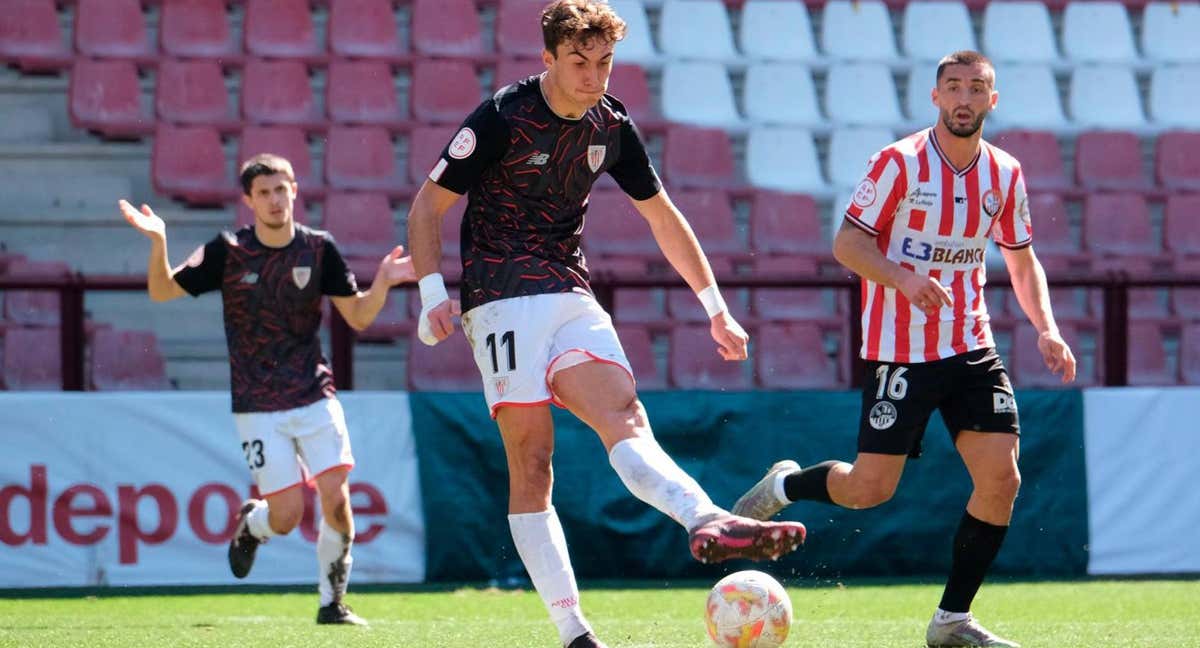 Mikel Goti, en un partido con el filial del Athletic./Athletic Club