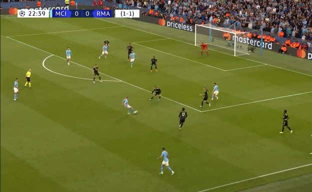De Bruyne filtra el pase decisivo para Silva con tiempo y espacio.