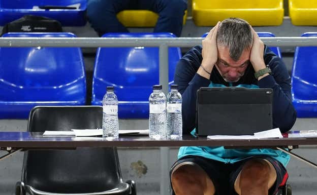 Sarunas Jasikevicius en la última sesión en el Palau. Efe
