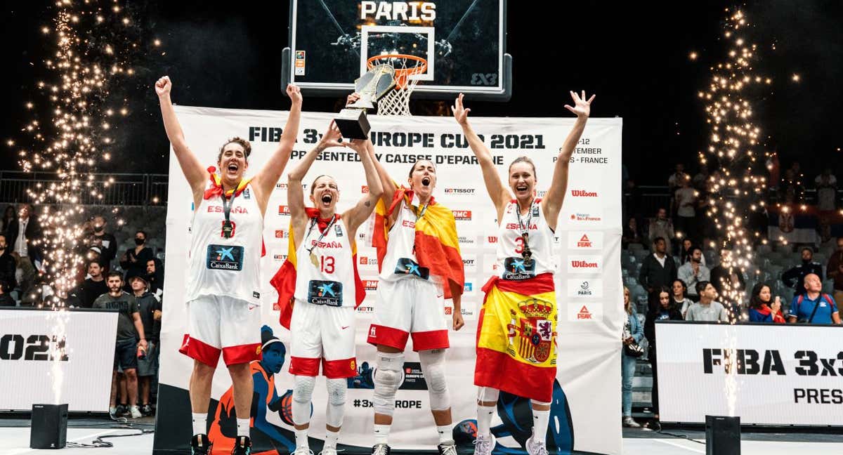 La Selección española 3x3 se proclama campeona de Europa en París en 2021. /FEB