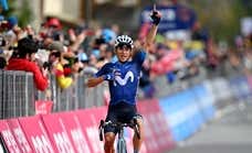 Einer Rubio gana la no-etapa de Crans Montana y pone una sonrisa en el Giro de Movistar Team