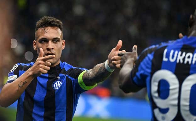 Lautaro Martínez celebra un gol del Inter. REUTERS