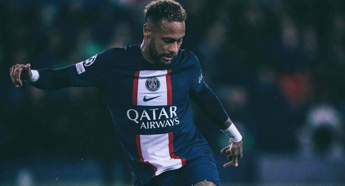Neymar durante un partido del PSG.