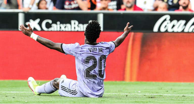 Vinicius, en el partido en Mestalla.