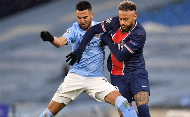 Neymar durante un partido ante el City en Champions.  AGENCIAS