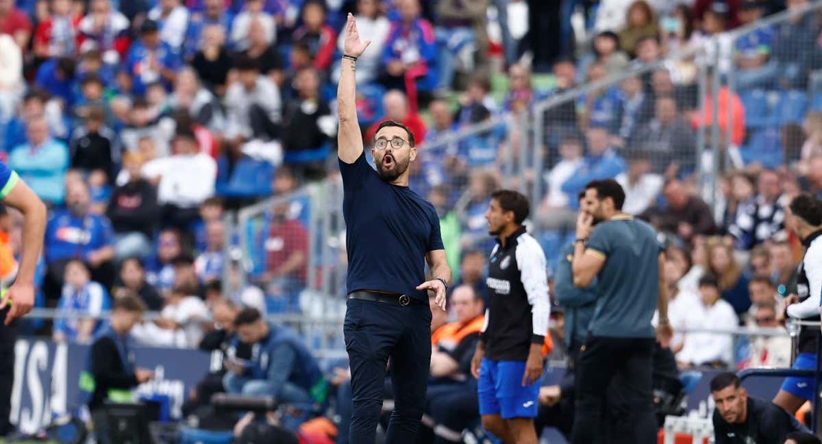 El entrenador del Getafe, José Bordalas, durante el partido contra el Elche. /EP