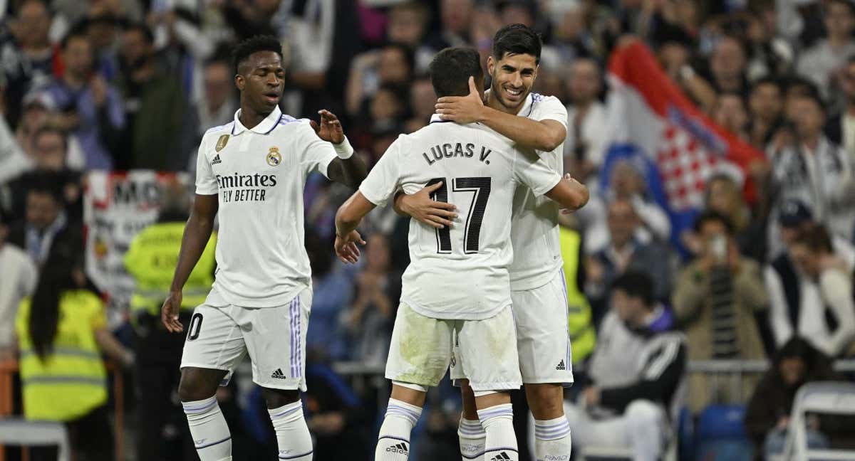 Asensio celebra el tanto que marcó al Getafe. /GETTY