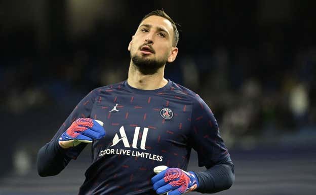 Donnarumma durante un partido del PSG.  AFP