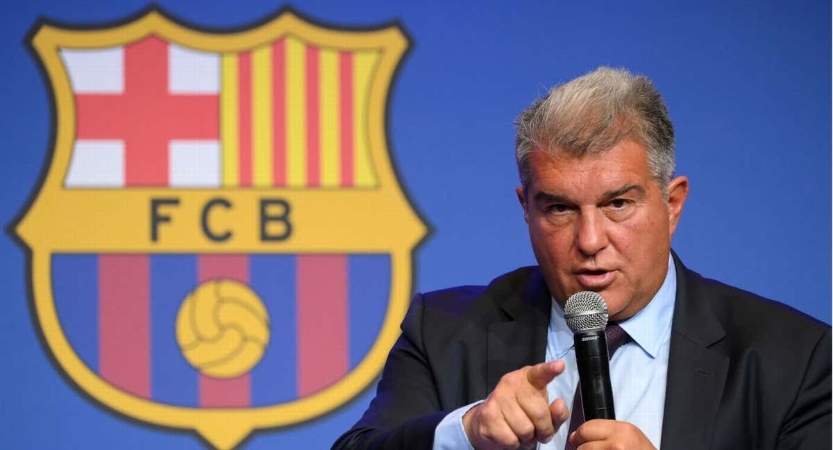 Joan Laporta durante una rueda de prensa./AGENCIAS
