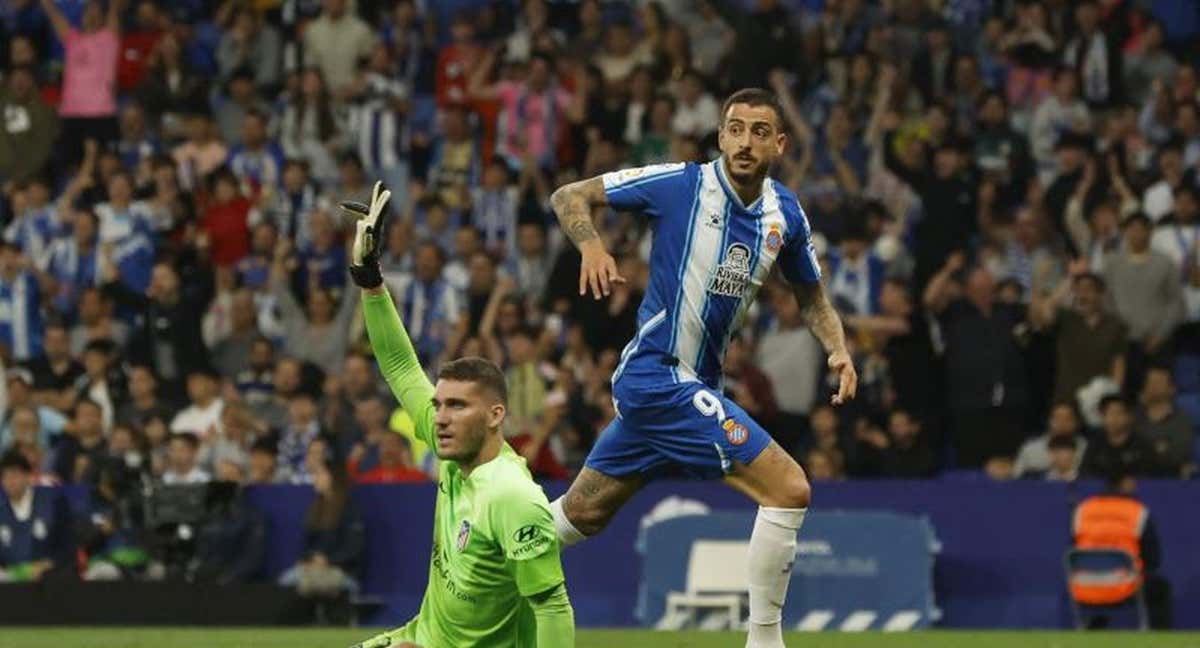 Joselu en el último partido del Espanyol. /REUTERS.