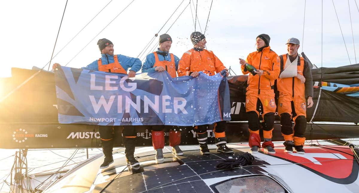 El 11th Hour celebra su victoria en Aarhus. /SAILING ENERGY / THE OCEAN RACE