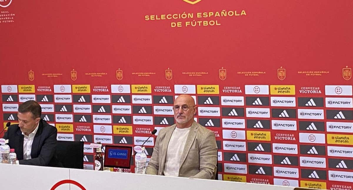 El seleccionador nacional, Luis de la Fuente, durante una rueda de prensa./Relevo