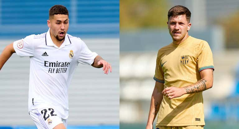 Óscar (Real Madrid Castilla) y Antonio (Barcelona Atlètic) Aranda.